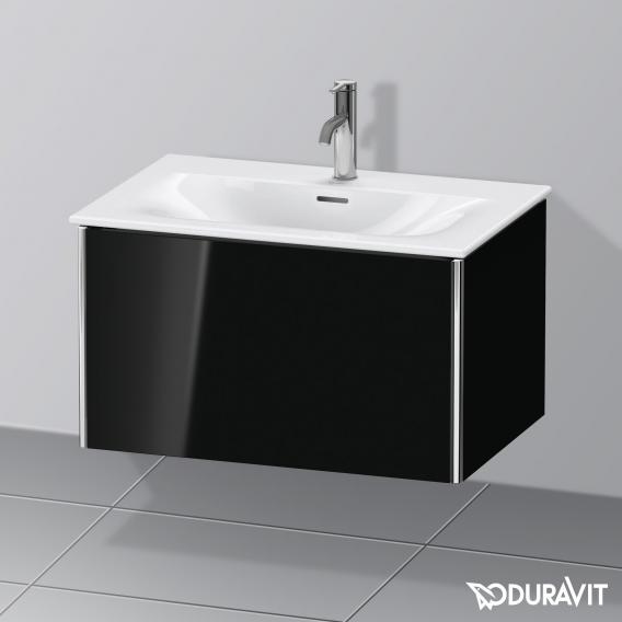 Duravit XSquare 梳妝台，附 1 個拉出式隔層，黑色高光