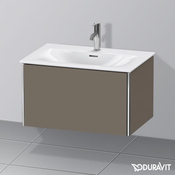 Duravit XSquare 梳妝台，搭配 1 個拉出式隔間 絲綢霧面法蘭絨灰色