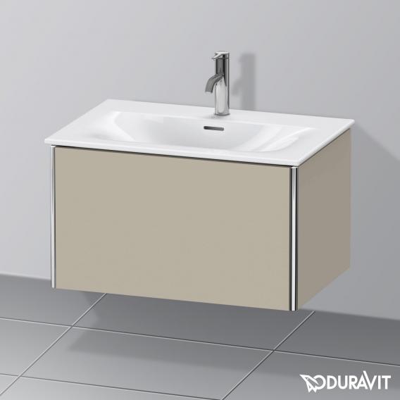 Duravit XSquare 梳妝台，搭配 1 個拉出式隔層 絲質霧面灰褐色