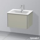 Duravit XSquare vanity unit with 1 pull-out compartment silk matt taupe