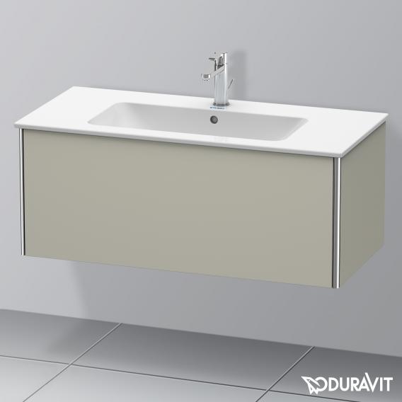 Duravit XSquare 梳妝台，搭配 1 個拉出式隔層 絲質霧面灰褐色