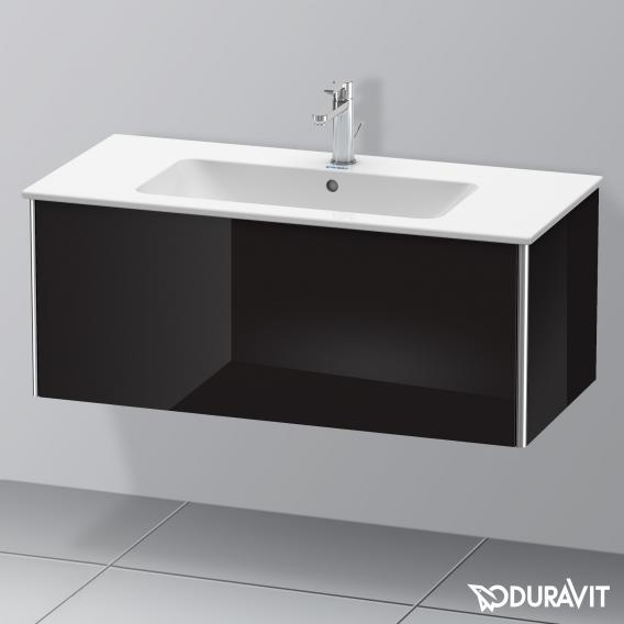 Duravit XSquare 梳妝台，附 1 個拉出式隔層，黑色高光