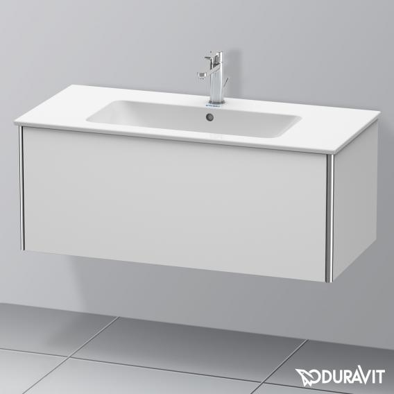 Duravit XSquare 梳妝台搭配 1 個拉出式隔間絲綢霧面白色