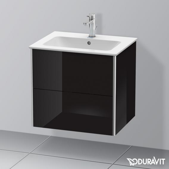 Duravit XSquare 梳妝台搭配 2 個拉出式隔層黑色高光