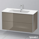 Duravit XSquare vanity unit with 2 pull-out compartments flannel grey high gloss