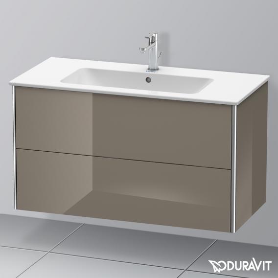 Duravit XSquare vanity unit with 2 pull-out compartments flannel grey high gloss