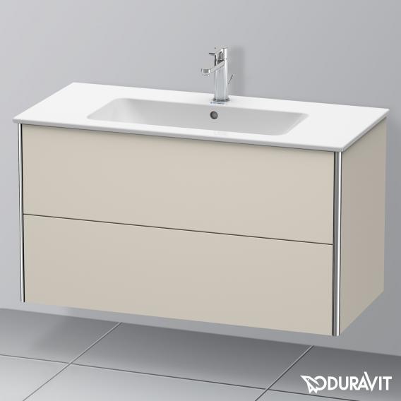 Duravit XSquare vanity unit with 2 pull-out compartments matt taupe