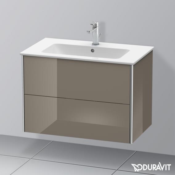 Duravit XSquare vanity unit with 2 pull-out compartments flannel grey high gloss