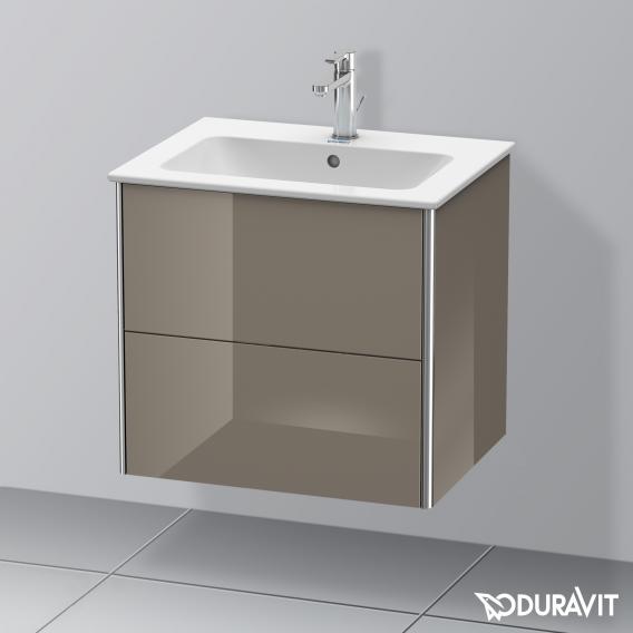 Duravit XSquare vanity unit with 2 pull-out compartments flannel grey high gloss