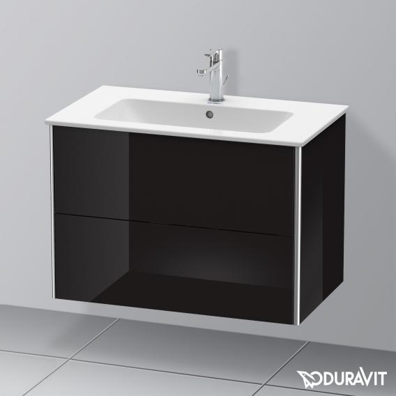 Duravit XSquare 梳妝台搭配 2 個拉出式隔層黑色高光