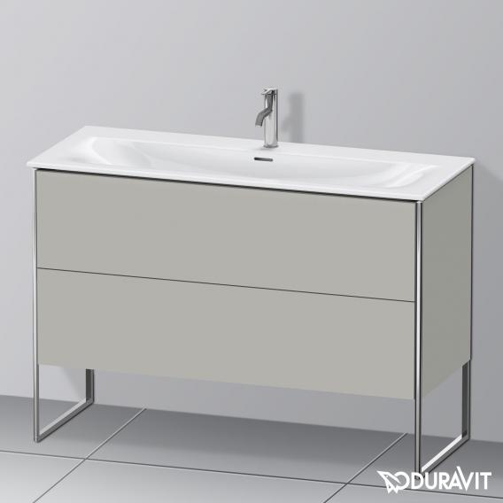 Duravit XSquare vanity unit with 2 pull-out compartments matt concrete grey