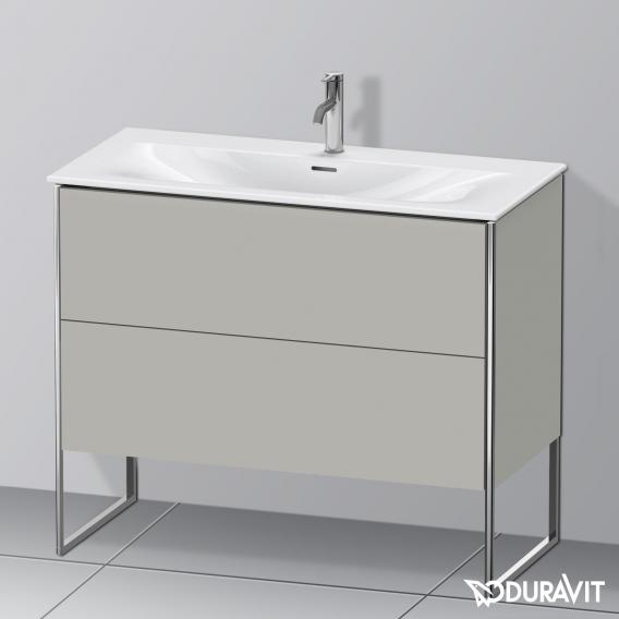 Duravit XSquare vanity unit with 2 pull-out compartments matt concrete grey