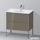 Duravit XSquare vanity unit with 2 pull-out compartments flannel grey high gloss