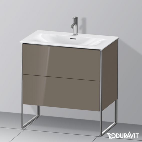 Duravit XSquare vanity unit with 2 pull-out compartments flannel grey high gloss