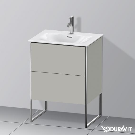 Duravit XSquare vanity unit with 2 pull-out compartments matt concrete grey