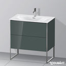 Duravit XSquare vanity unit with 2 pull-out compartments dolomiti grey high gloss