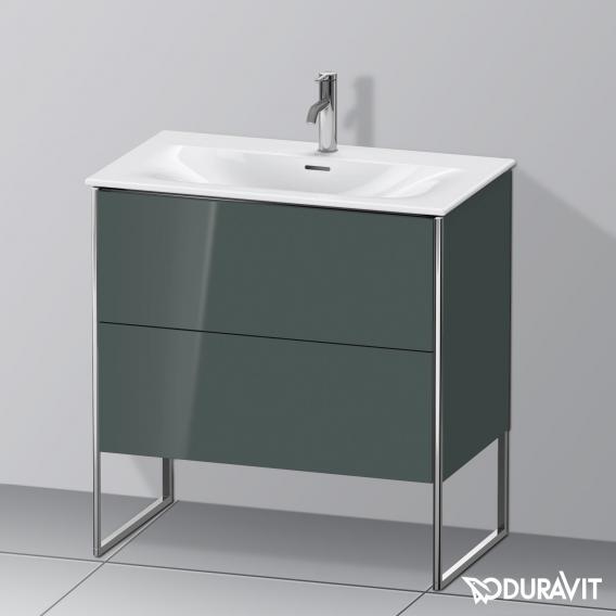 Duravit XSquare 梳妝台搭配 2 個拉出式隔間 多洛米蒂灰色高光