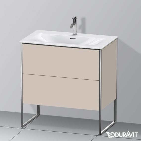 Duravit XSquare vanity unit with 2 pull-out compartments matt taupe