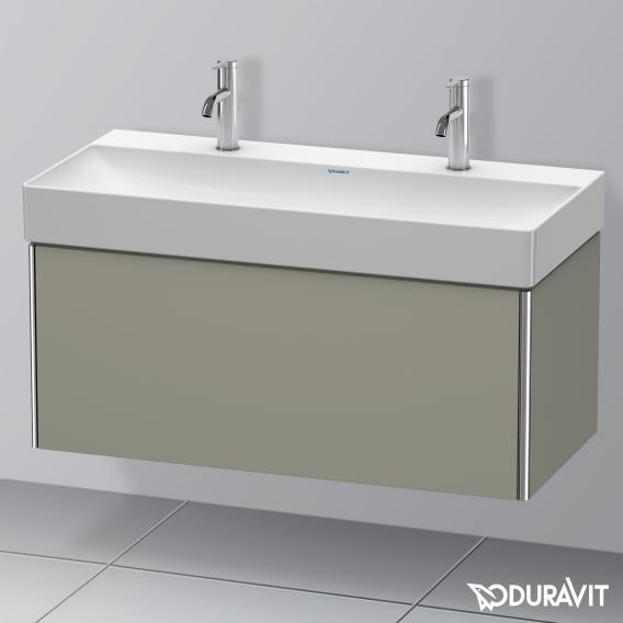 Duravit XSquare vanity unit with 1 pull-out compartment silk matt stone grey