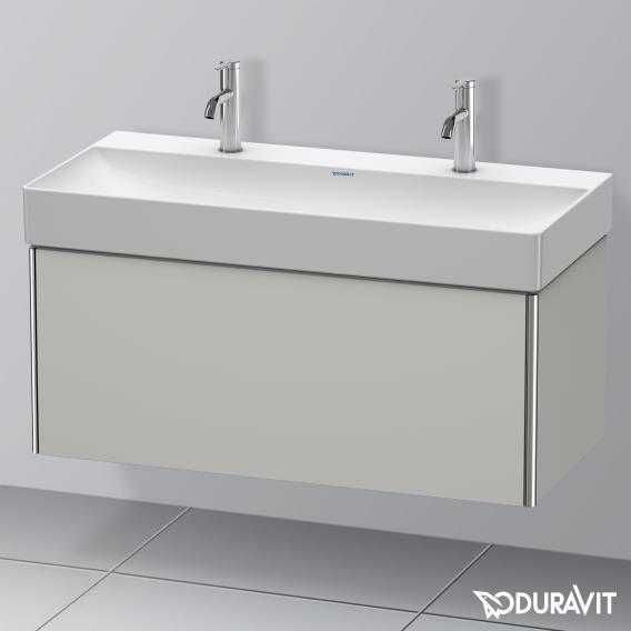 Duravit XSquare 梳妝台，搭配 1 個拉出式隔間 霧面混凝土灰色