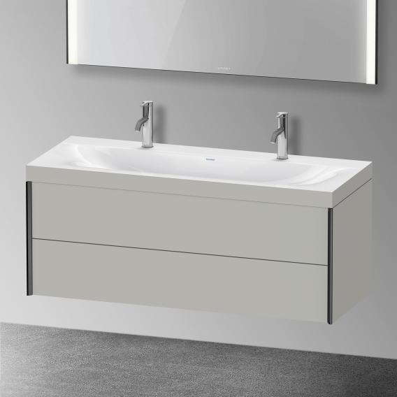 Duravit XViu 雙洗臉盆，附梳妝台，附 2 個拉出式隔間