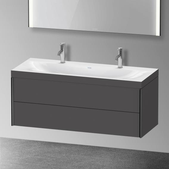 Duravit XViu 雙洗臉盆，附梳妝台，附 2 個拉出式隔間