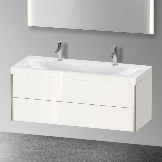 Duravit XViu 雙洗臉盆，附梳妝台，附 2 個拉出式隔間