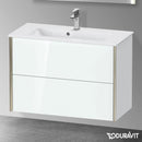 Duravit XViu 梳妝台 緊湊型，帶 2 個拉出式隔層，外形啞光香檳色