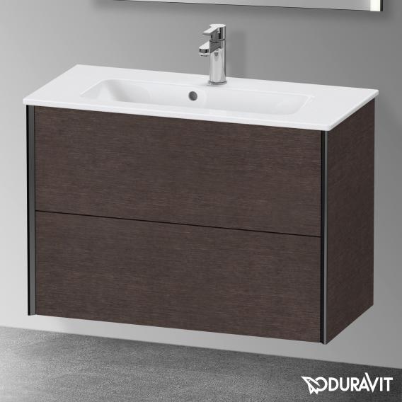 Duravit XViu 梳妝台 緊湊型，帶 2 個拉出式隔層，外形啞光黑色