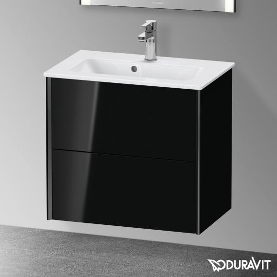 Duravit XViu 梳妝台 緊湊型，帶 2 個拉出式隔層，外形啞光黑色