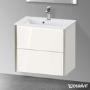 Duravit XViu 梳妝台 緊湊型，帶 2 個拉出式隔層，外形啞光香檳色