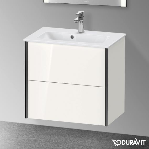 Duravit XViu 梳妝台 緊湊型，帶 2 個拉出式隔層，外形啞光黑色