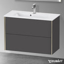 Duravit XViu 梳妝台 緊湊型，帶 2 個拉出式隔層，外形啞光香檳色