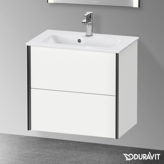 Duravit XViu 梳妝台 緊湊型，帶 2 個拉出式隔層，外形啞光黑色