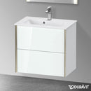 Duravit XViu 梳妝台 緊湊型，帶 2 個拉出式隔層，外形啞光香檳色