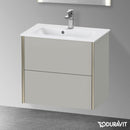 Duravit XViu 梳妝台 緊湊型，帶 2 個拉出式隔層，外形啞光香檳色