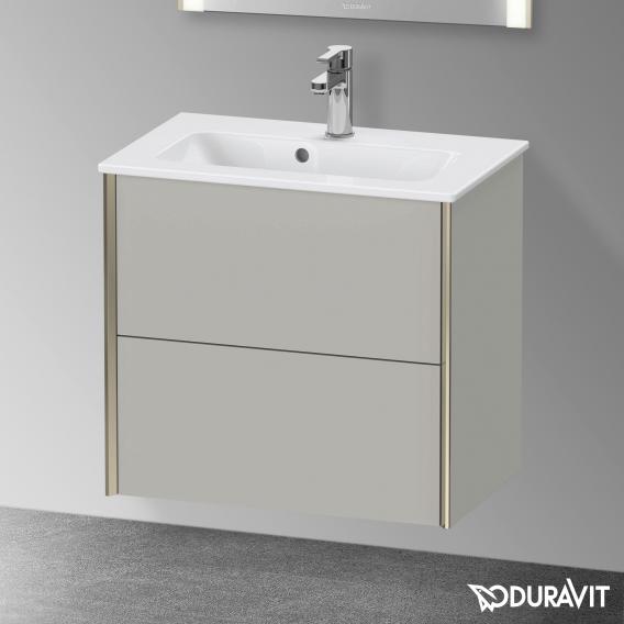 Duravit XViu vanity unit Compact with 2 pull-out compartments, profile matt champagne