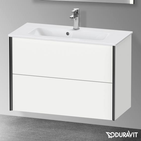 Duravit XViu 梳妝台 緊湊型，帶 2 個拉出式隔層，外形啞光黑色