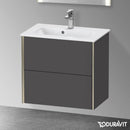 Duravit XViu 梳妝台 緊湊型，帶 2 個拉出式隔層，外形啞光香檳色