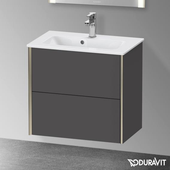 Duravit XViu vanity unit Compact with 2 pull-out compartments, profile matt champagne