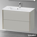 Duravit XViu 梳妝台 緊湊型，帶 2 個拉出式隔層，外形啞光香檳色