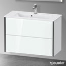 Duravit XViu 梳妝台 緊湊型，帶 2 個拉出式隔層，外形啞光黑色