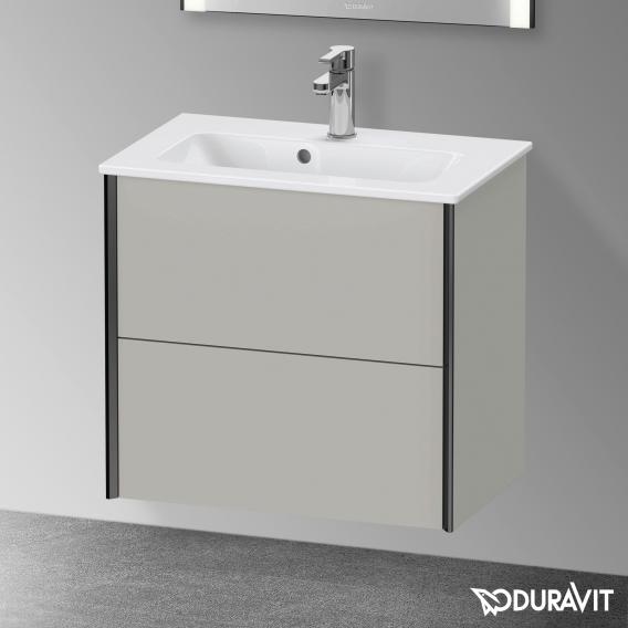 Duravit XViu 梳妝台 緊湊型，帶 2 個拉出式隔層，外形啞光黑色