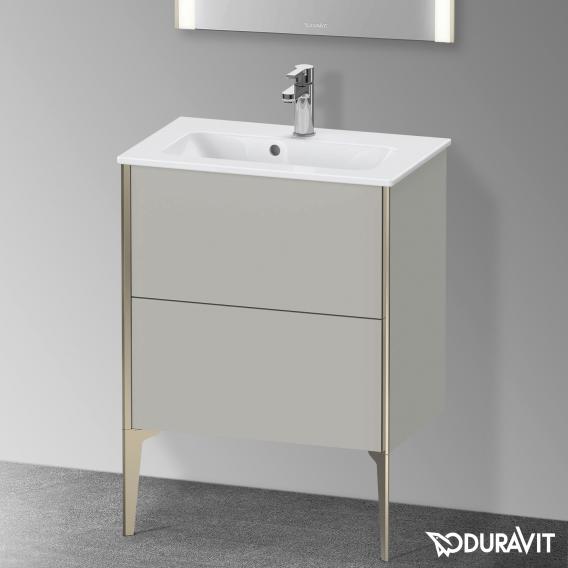 Duravit XViu vanity unit Compact with 2 pull-out compartments, profile matt champagne