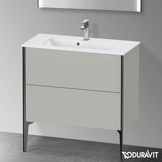 Duravit XViu 梳妝台 緊湊型，帶 2 個拉出式隔層，外形啞光黑色