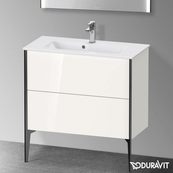 Duravit XViu 梳妝台 緊湊型，帶 2 個拉出式隔層，外形啞光黑色