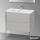 Duravit XViu 梳妝台 緊湊型，帶 2 個拉出式隔層，外形啞光香檳色