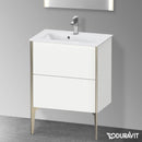 Duravit XViu 梳妝台 緊湊型，帶 2 個拉出式隔層，外形啞光香檳色