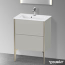 Duravit XViu 梳妝台 緊湊型，帶 2 個拉出式隔層，外形啞光香檳色