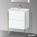 Duravit XViu 梳妝台 緊湊型，帶 2 個拉出式隔層，外形啞光香檳色